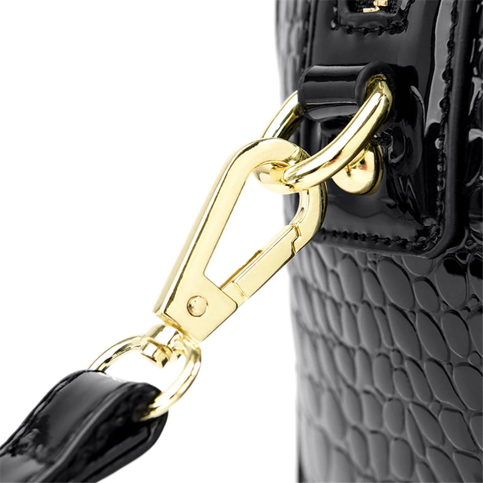 Crocodile Print Women Handbags and Purse Casual Tote Bags Top Handle Bags Large Capacity Patent Leather Crossbody Bags