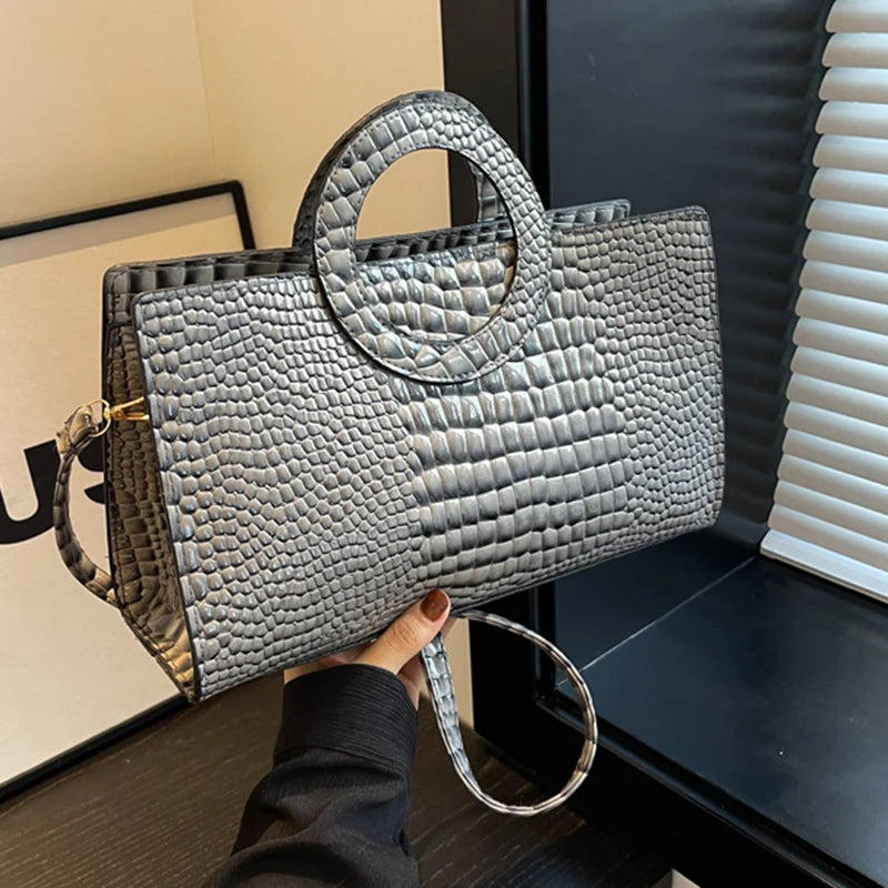 Luxury Crocodile Pattern Women Handbag Fashion Shoulder Bag Famous Brand Designer PU Leather Crossbody Bag Ladies Large Hand Bag