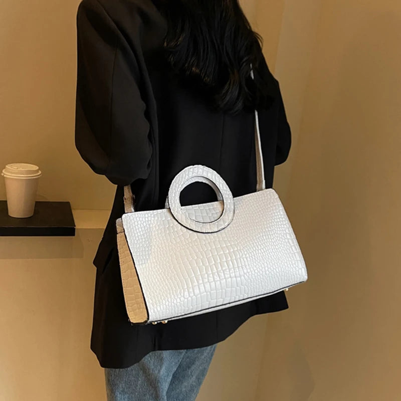 Luxury Crocodile Pattern Women Handbag Fashion Shoulder Bag Famous Brand Designer PU Leather Crossbody Bag Ladies Large Hand Bag