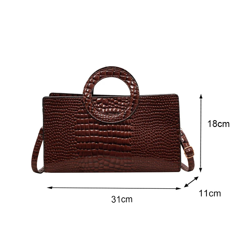 Luxury Crocodile Pattern Women Handbag Fashion Shoulder Bag Famous Brand Designer PU Leather Crossbody Bag Ladies Large Hand Bag