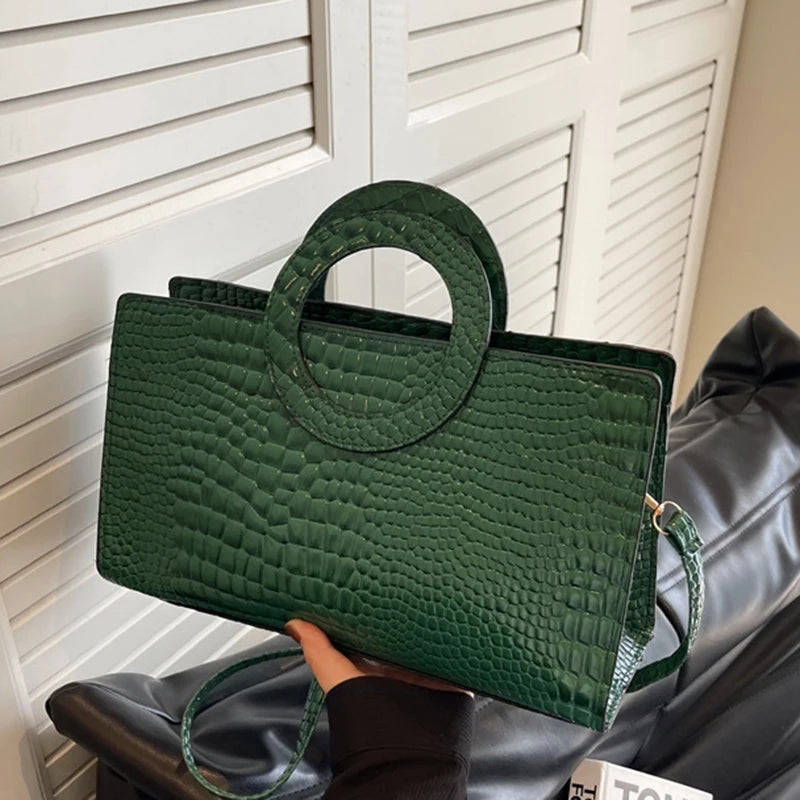 Luxury Crocodile Pattern Women Handbag Fashion Shoulder Bag Famous Brand Designer PU Leather Crossbody Bag Ladies Large Hand Bag