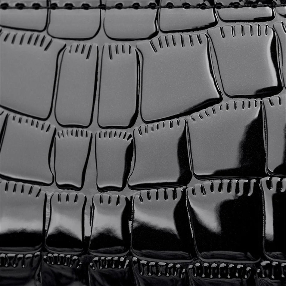Crocodile Print Women Handbags and Purse Casual Tote Bags Top Handle Bags Large Capacity Patent Leather Crossbody Bags