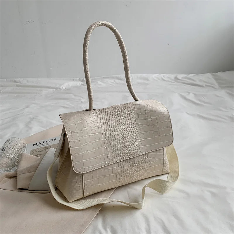 Women's Handbag Designer Crocodile Pattern Large Capacity Shoulder Bag 2022 Casual Pu Leather Messenger Bag