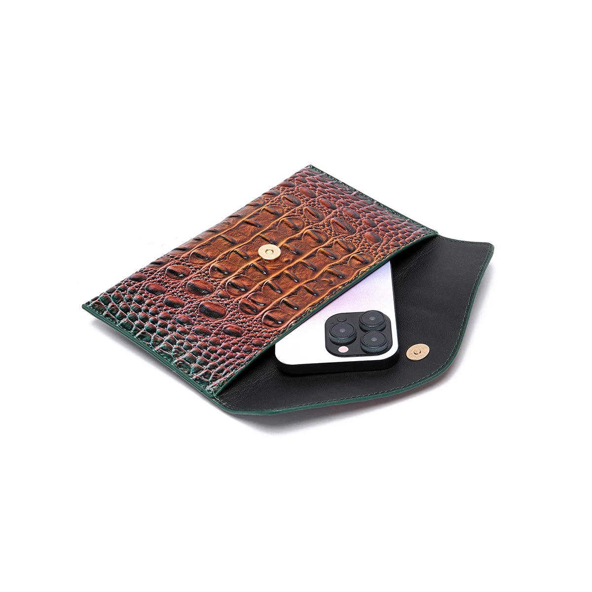 Modern Urban StyleTrendy Crocodile Embossed Leather Set - Luxury Handbag, Versatile Envelope Clutch, and Multi-functional Card H