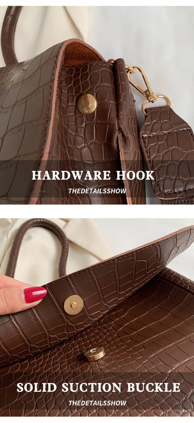 Women's Handbag Designer Crocodile Pattern Large Capacity Shoulder Bag 2022 Casual Pu Leather Messenger Bag