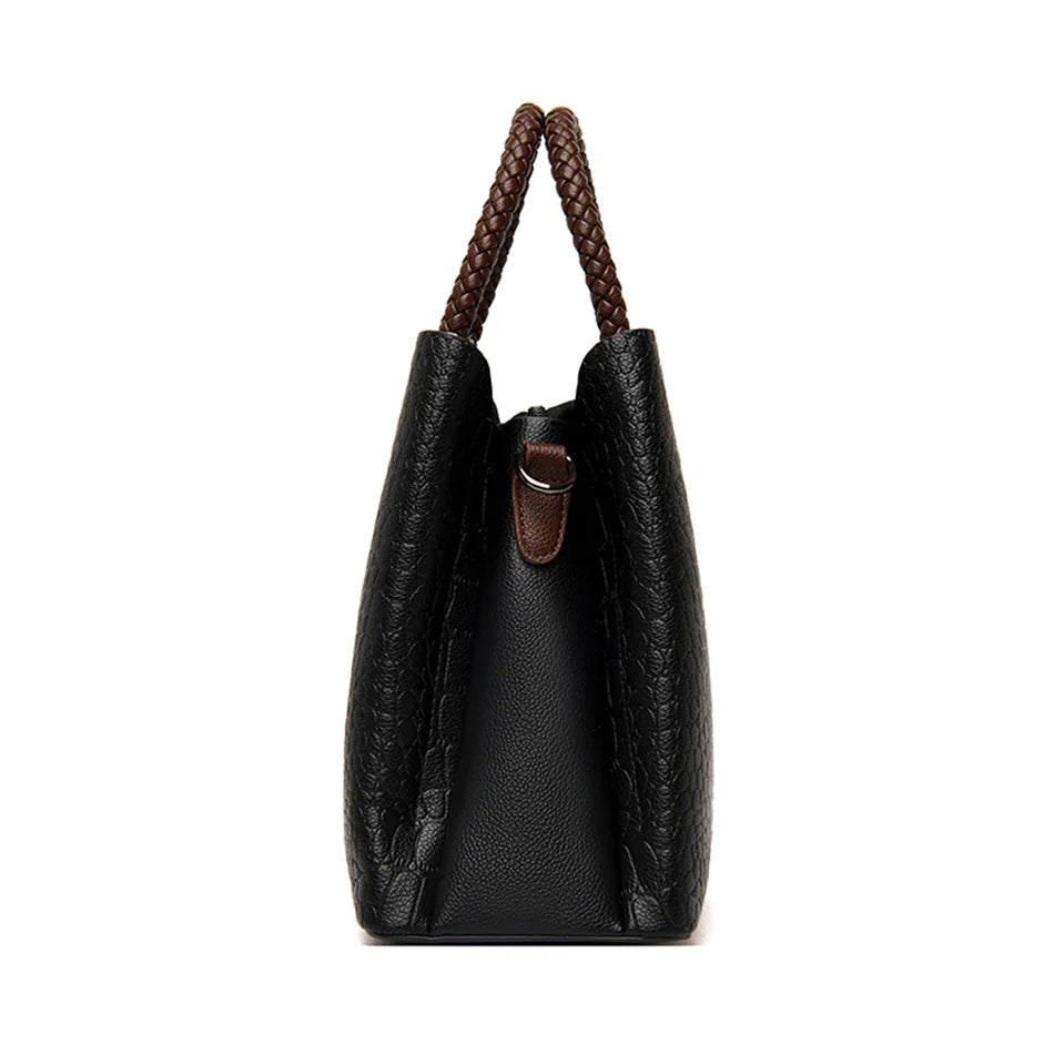 Crocodile Print Women Handbags and Purse Casual Tote Bags Top Handle Bags Large Capacity Patent Leather Crossbody Bags