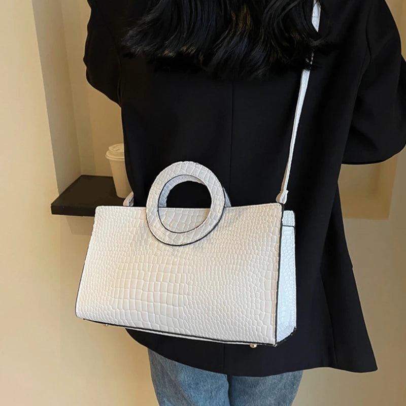 Luxury Crocodile Pattern Women Handbag Fashion Shoulder Bag Famous Brand Designer PU Leather Crossbody Bag Ladies Large Hand Bag