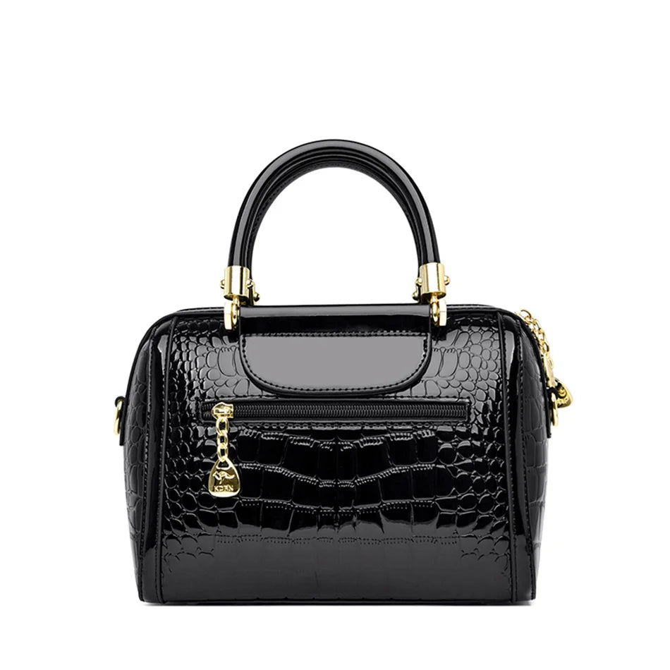 Crocodile Print Women Handbags and Purse Casual Tote Bags Top Handle Bags Large Capacity Patent Leather Crossbody Bags