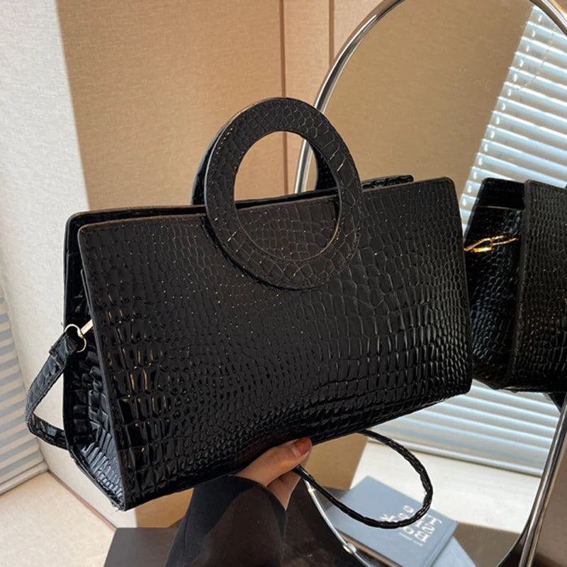 Luxury Crocodile Pattern Women Handbag Fashion Shoulder Bag Famous Brand Designer PU Leather Crossbody Bag Ladies Large Hand Bag
