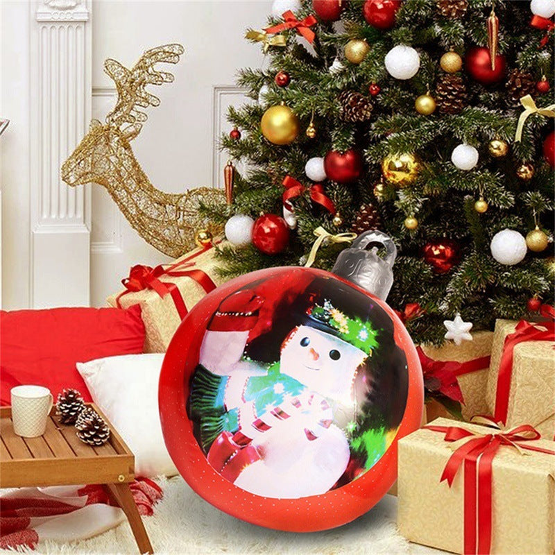 Christmas Ornament Ball Outdoor Pvc 60CM Inflatable Decorated Ball PVC Giant Big Large Balls Xmas Tree Decorations Toy Ball