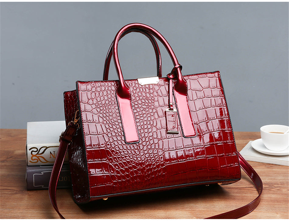 Large Capacity Crocodile Pattern Women Shoulder Tote Bag Leather Purses and Handbags for Women Designer Luxury Ladies Hand Bags