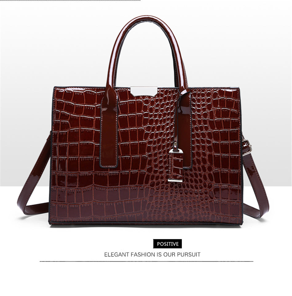 Large Capacity Crocodile Pattern Women Shoulder Tote Bag Leather Purses and Handbags for Women Designer Luxury Ladies Hand Bags