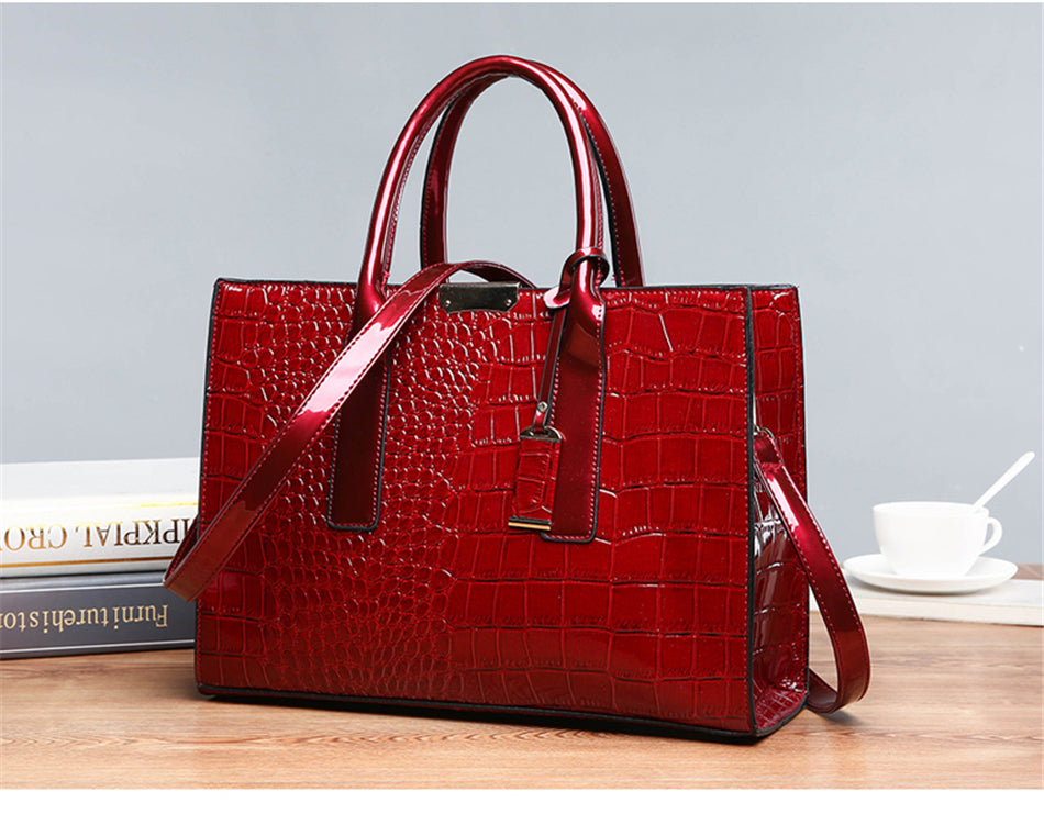 Large Capacity Crocodile Pattern Women Shoulder Tote Bag Leather Purses and Handbags for Women Designer Luxury Ladies Hand Bags