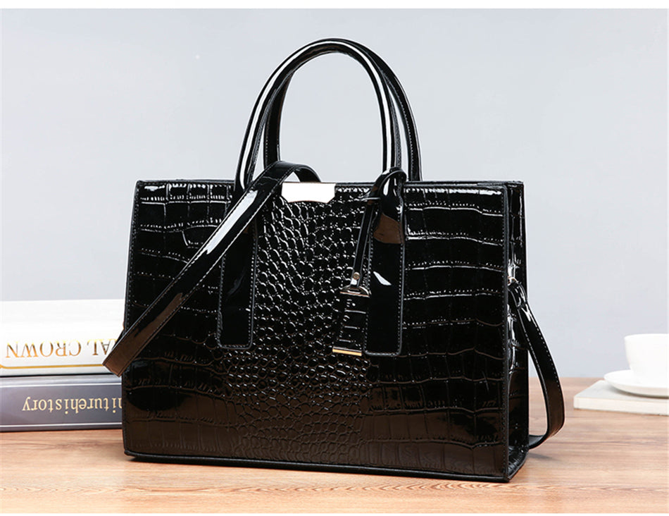 Large Capacity Crocodile Pattern Women Shoulder Tote Bag Leather Purses and Handbags for Women Designer Luxury Ladies Hand Bags