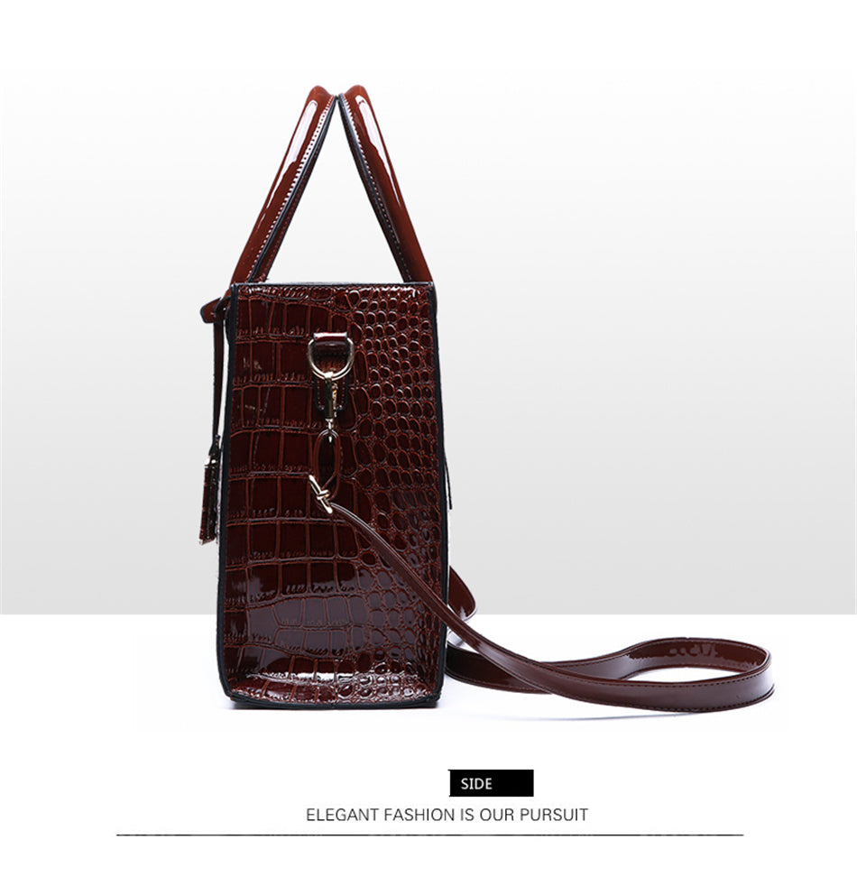 Large Capacity Crocodile Pattern Women Shoulder Tote Bag Leather Purses and Handbags for Women Designer Luxury Ladies Hand Bags