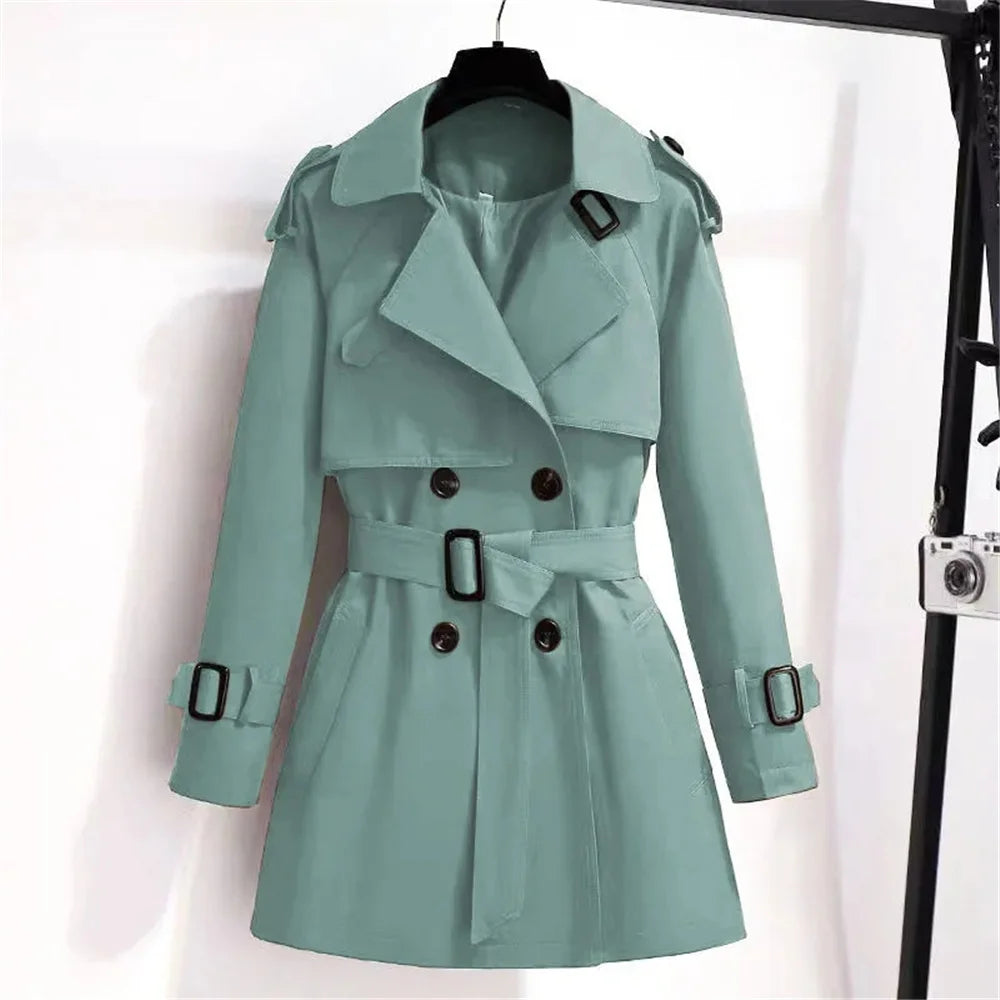 Womens Spring Autumn Jackets Coats 2023 New Korean Elegant Lady Windbreakers Double Breasted Streetwear Trench Female Outerwear