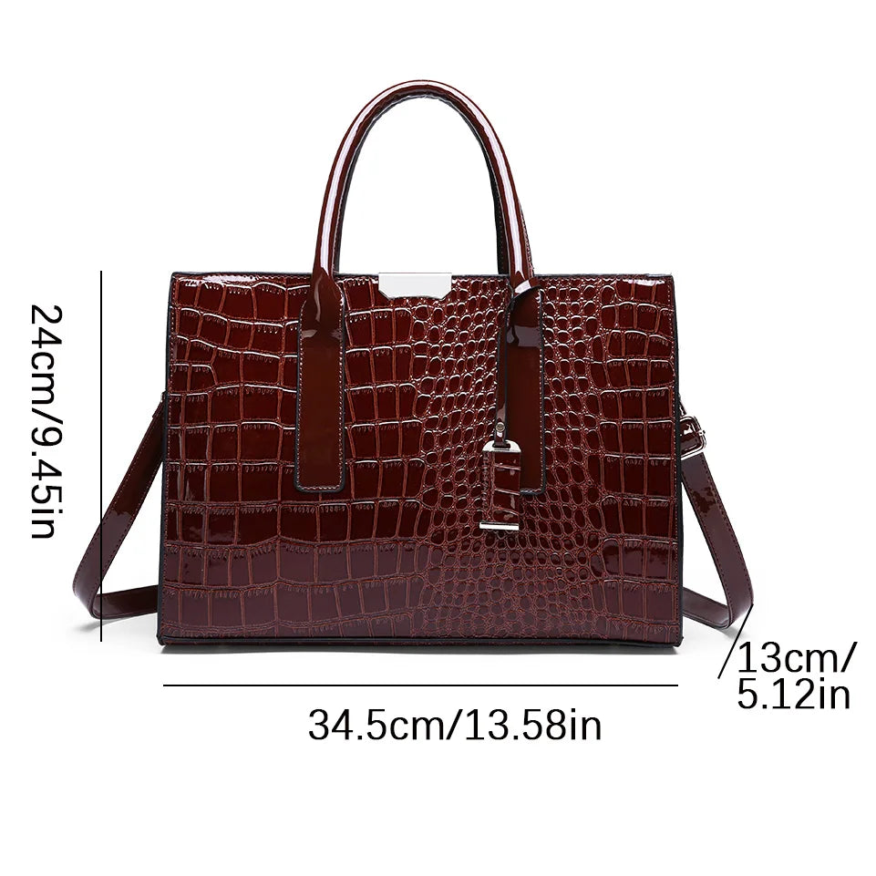 Large Capacity Crocodile Pattern Women Shoulder Tote Bag Leather Purses and Handbags for Women Designer Luxury Ladies Hand Bags