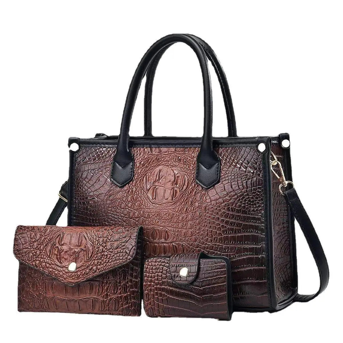 Crocodile Women Crossbody Handbag Large Capacity 3 Piece Set Mother Bag Purses Handbags Cute Designer Tote Bags Famous Brand