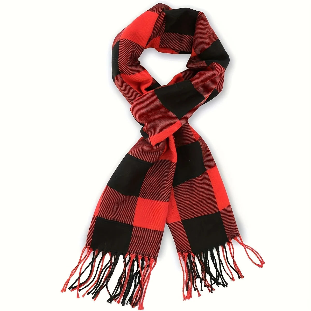 Unisex Imitation Cashmere Plaid Scarf Soft Solid Women Winter Shawl New Wrap Bandana Pashmina Tassel Thicken Warm Neckerchief