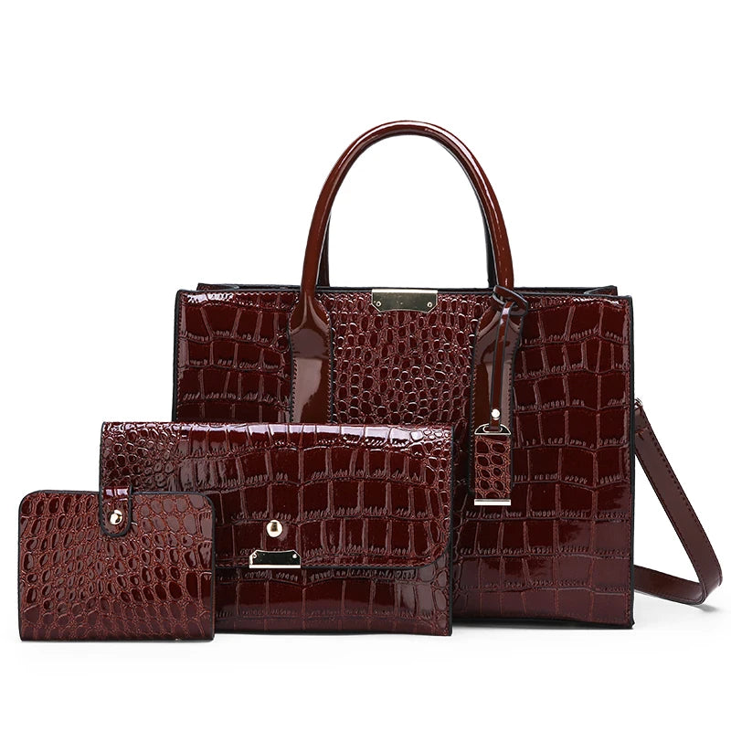 Large Capacity Crocodile Pattern Women Shoulder Tote Bag Leather Purses and Handbags for Women Designer Luxury Ladies Hand Bags