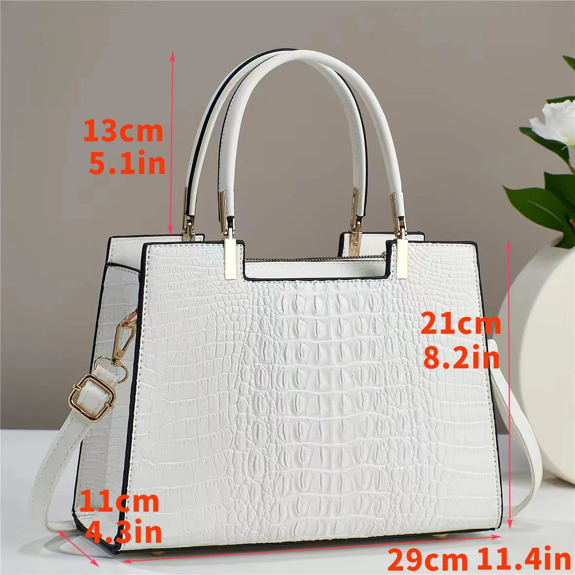 High-grade fashion gradient crocodile print women's handbag, atmospheric texture all matching single shoulder crossbody bag