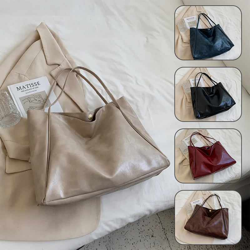 Fashion Handbag New Autumn And Winter Large Capacity Soft Leather Shoulder Bag Retro Casual Handbag